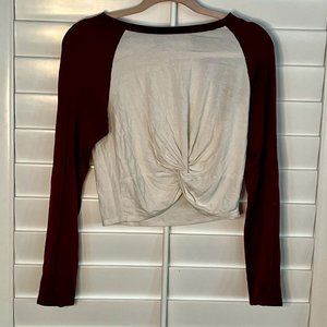 Baseball Style Crop Top Tee